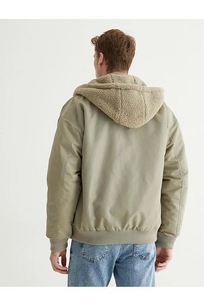 Koton Plüsch abnehmbare Kapuze in der Jacke 4wam20054hw Kamelfeder