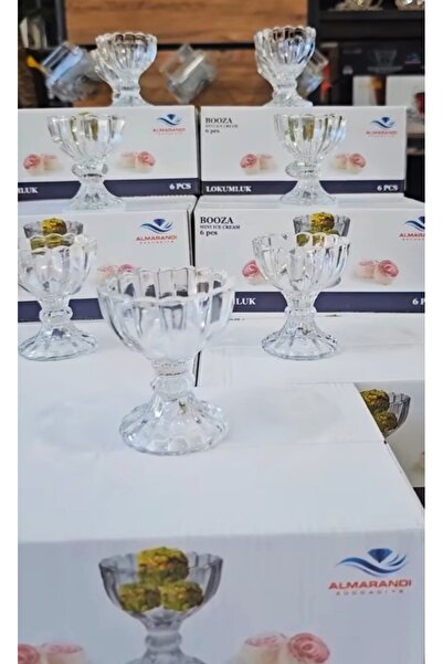 DİBA AVM 6'lı Kristal ayaklı Mini Lokumluk Şekerlik çerezlik reçellik sosluk ...