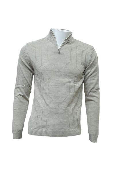 YNGMENCLASS TEXTURED ZIPPER COLLAR KNITWEAR Pullover