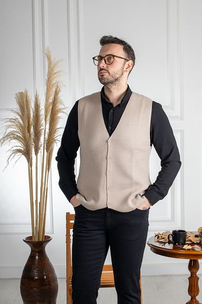 Sarar İnterview Sarar Camel Knitwear Vest
