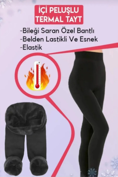 FF FİT FORM GİYİM Χοντρό χειμωνιάτικο βελούδινο θερμικό κολάν διπλής ραφής