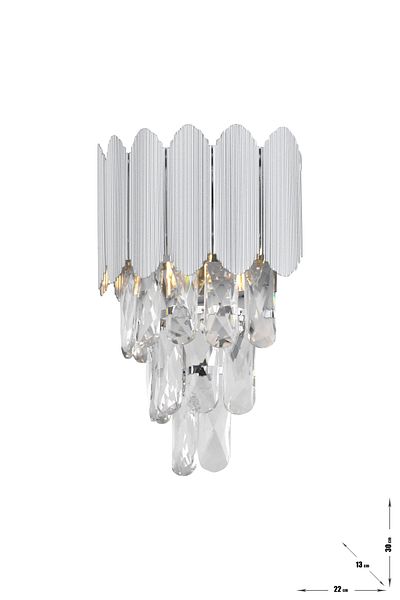Avizemoda Rossa Crystal Prism Stone Luxury Sconce - (Silver Gilt Color)