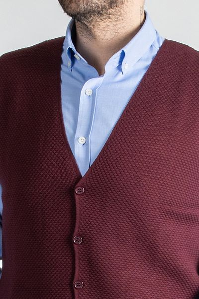 Sarar Interview Wraps Claret Red Knitwear Vest