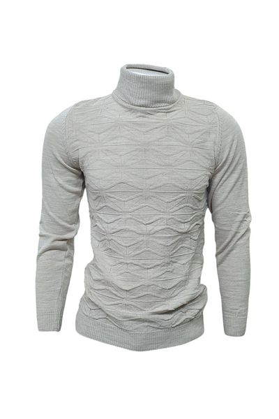 YNGMENCLASS PATTERNED TEXTURIZER COLLAR THROAT KNIT Pullover