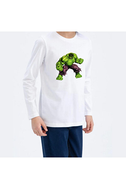 PHAMUK hulk marvel uzun kollu penye yuzde 100 pamuklu yuvarlak yaka yumusacık...