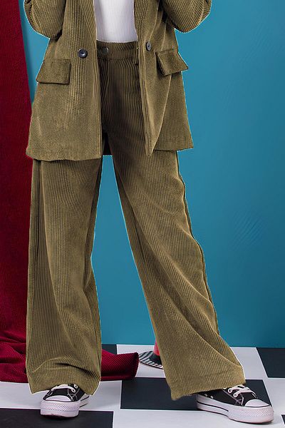 DMB BOYS & GIRLS Waist Adjustable, Wide Leg, High Waist Girl's Velvet Trousers