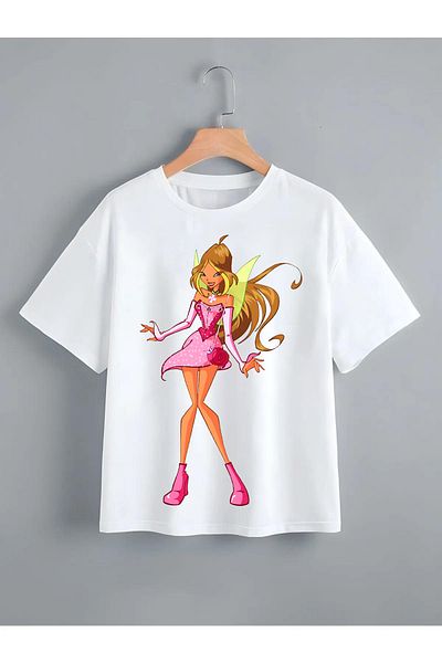 Pisa Art Детска тениска с щампа на Winxclub Stella Bloom и Флора