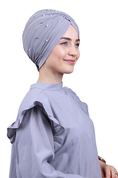 Melodi Scarf Γυναικείο Hijab Pearl and Stone Vera Outer Bone ανοιχτό γκρι