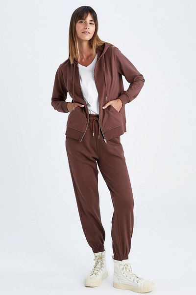 DeFacto Hooded Thin Sweatshirt Regular Fit Cardigan