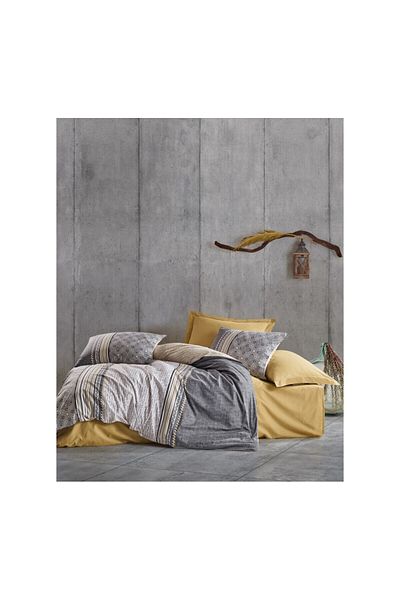 ŞENER HOME Σετ Παπλωματοθήκη μονόχρωμη Cotton Box Soil Nedra Beige