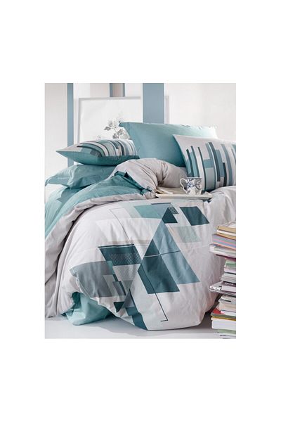 ŞENER HOME Cottonbox Mode Line - Set de lenjerie de pat Nesto Petrol pentru o singură persoană
