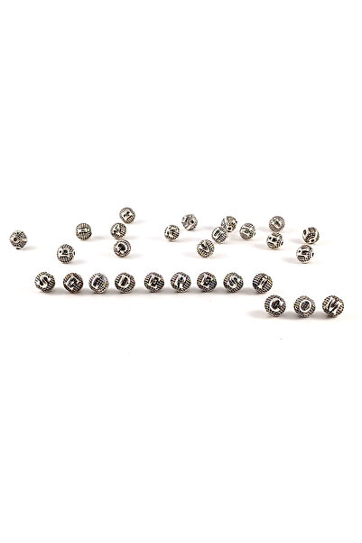 Selderesi 5 adet I Harfi - Metal Döküm Harf Yuvarlak 8mm Delikli Harf Tesbih ...