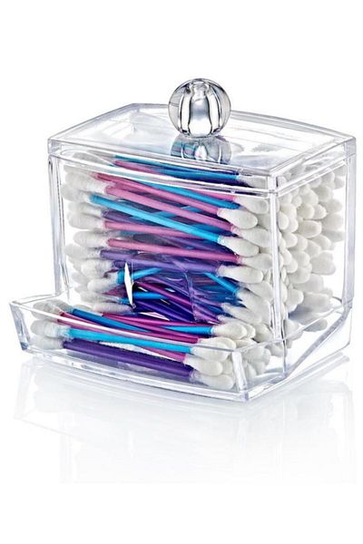 Flosoft Cotton Ear Swab Organizer, Ear Cotton Box Cosmetic Makeup Organizer