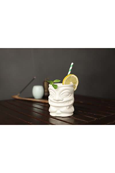 ARVALE Tiki Kokteyl Ve Meşrubat Bardağı Kulplu 350 ml Beyaz Kupa B1