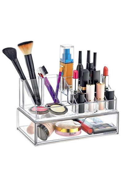 Flosoft Makeup Organizer with Drawers, Single Layer Cosmetic Makeup Jewelry Drawer Set Organizer