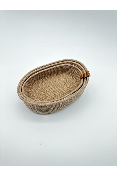 LUNA CUCİNA JÜT 3'LÜ OVAL ORGANİZER HASIR 29 CM