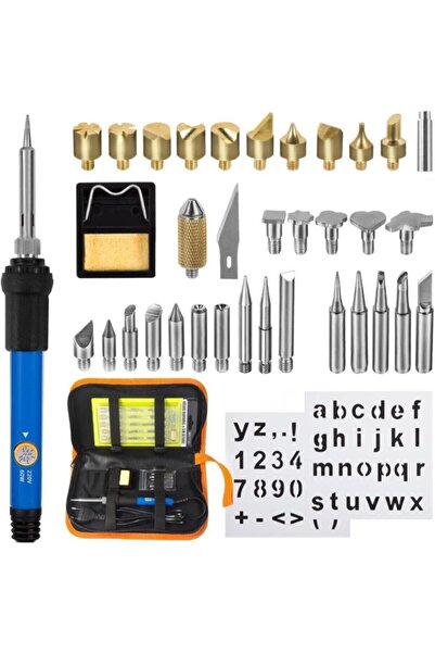 Havana Isı Ayarlı 37li Ahşap Yakma Kalemi Ve Elektrik Havya Seti 60w Fişli 3x1,5 Ttr