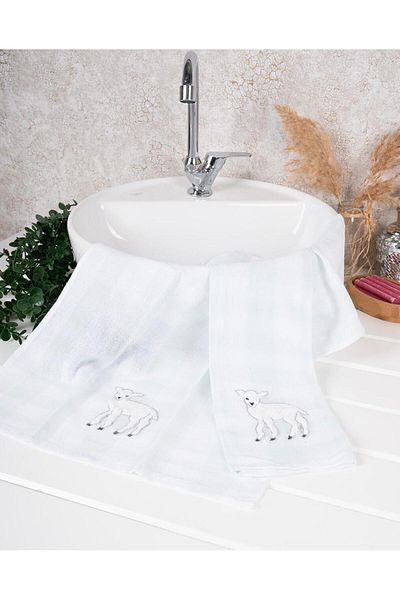 Baveno 100% Cotton Double 40x66 Cm Embroidered Patterned Hand & Face Towel/Towel Set