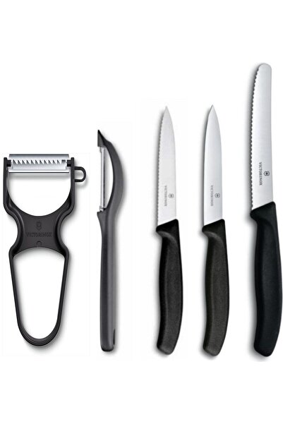 Victorinox 5 Parça Siyah Soyacak Set Novaev Özel