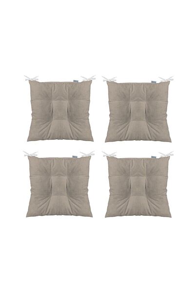 Çınar Reklam & Dış Ticaret Beige 4-Piece Combination Fluffy Square Chair Cushion 40 X 40 Cm