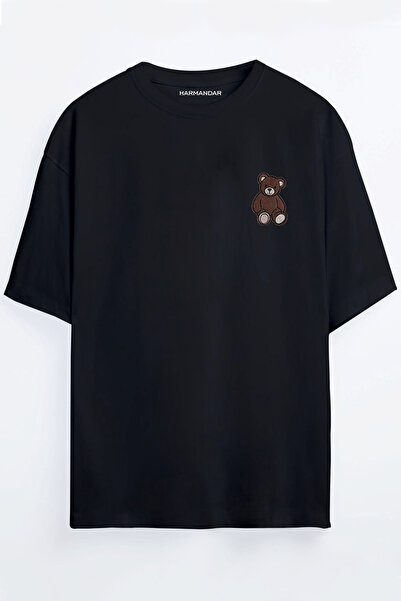 Harmandar تي شيرت كبير الحجم مطبوع عليه دمية دب للجنسين