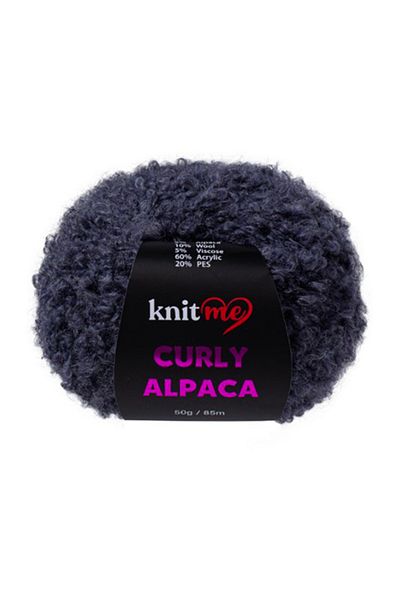 knitme 5 Pieces Curly Alpaca Wool Mixed Curly Textured Soft Plush Rope KC07 Wet Concrete