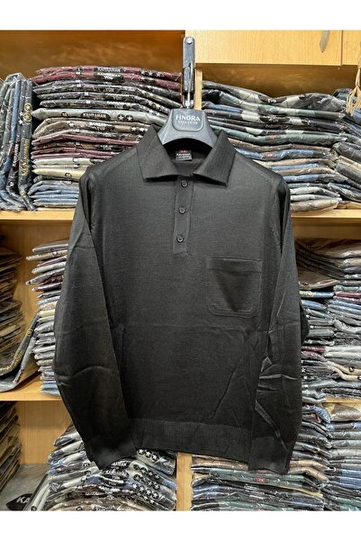 FATELLA Pulover pentru bărbați cu guler polo, culoare uni, fără model