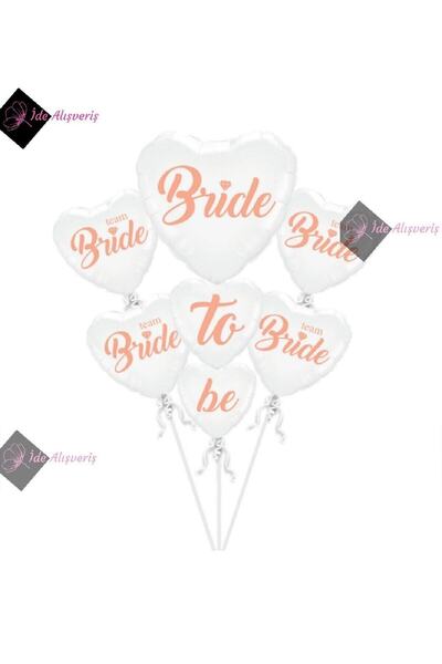 Bkmc 50 Balonlu Bride To Be Kalpli Bekarlığa Veda Partisi 1 Bride 10 Team Bride Gold Renkli Geçici Dövme