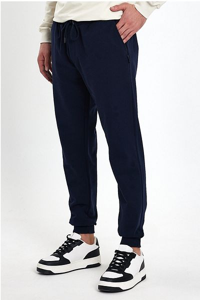 mmetalic Ανδρικό φούτερ Navy Blue με τσέπες Standard Fit Άνετη εφαρμογή