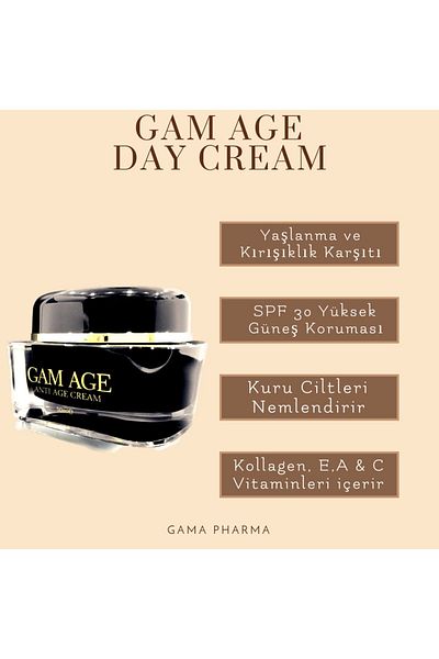 GAM SPF 30 - Smooth Day Care Cream 50ml, Provides Young Skin.Collagen and Vitamin E Container
