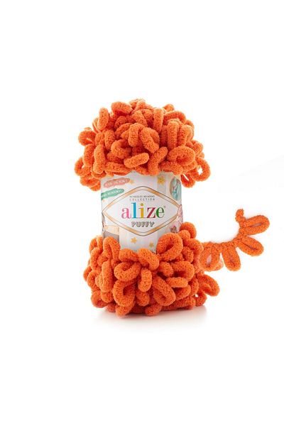 Alize 6 Τεμάχια Puffy Orange για Βρεφική κουβέρτα 90x90 06