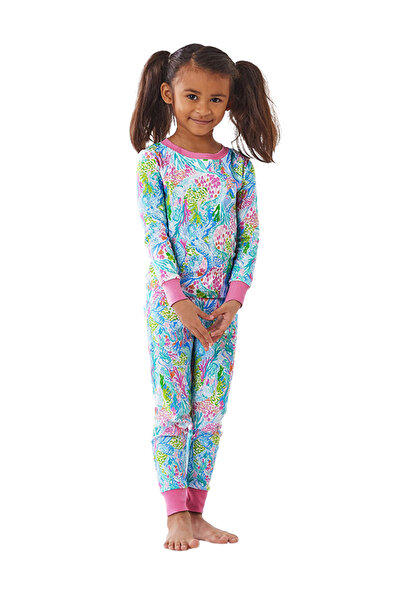 Babies Design Store مجموعة بيجامات ليلي بوليتزر حورية البحر كوف العضوية للفتيات