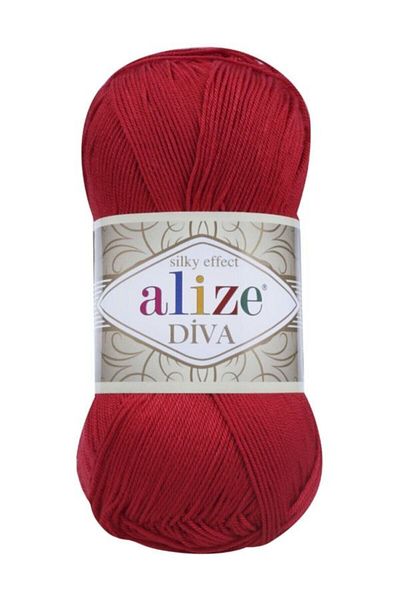 Alize 5 τεμάχια Diva Mercerized String Καλοκαιρινό μπικίνι μπουστάκι Μπλούζα πλεκτό σχοινί κόκκινο 106