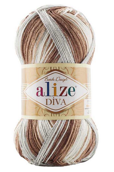 Alize 5 Pieces Diva Tie Dye Mercerized Thread Summer Bikini Bustier Blouse Knit Thread 5742