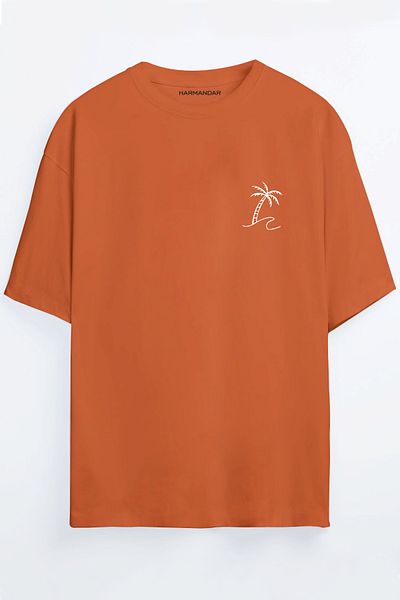 Harmandar Μπλουζάκι Unisex Oversize με στάμπα Palm Tree