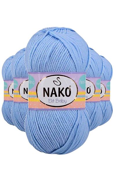 NAKO Elit Baby Blue 10305 Πλεκτό χέρι κατά της πηλίνας/μαλλί μωρού Μαλλί μωρού χωρίς πυκνώσεις