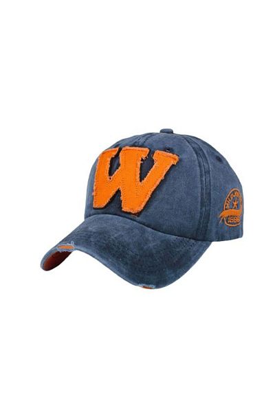 PERLOTUS Who What Why W Trend Men's Women's Vintage Hat Light Navy