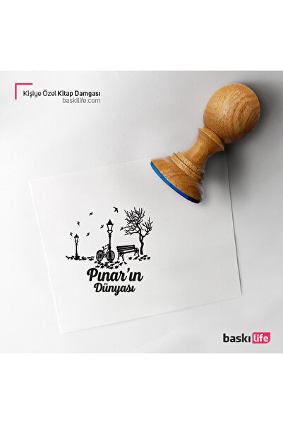 Baskı Life Park Kişiye Özel Kitap Damgası Kitap Mührü Kaşe Kitap Mühür Özel D...