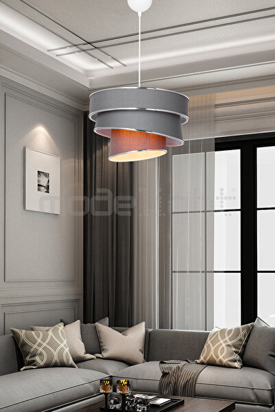 Modelight DORYA SARKIT KOYU GRİ-KROM EKAMELİ SALON-OTURMA ODASI-ÇOCUK ODASI-Y...