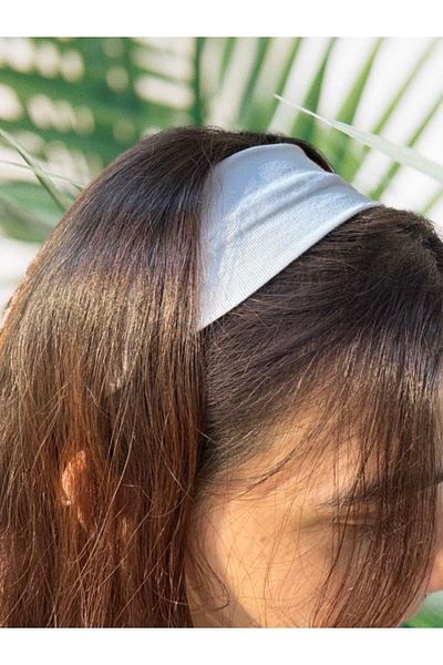 MAZEN Multi-Purpose Combed Cotton Athlete Headband Hair Head Bandana Yoga Sweat Band Unisex White