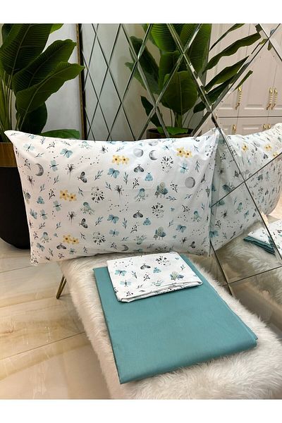 Özcan Ev Tekstil Set de perne cu un singur cearșaf Ranforce 100% bumbac