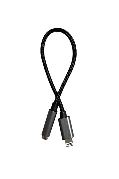 MyBlack İphone Lightning 3,5 mm Aux Kulaklık Çevirici Hasır Ses Kablosu 30 cm