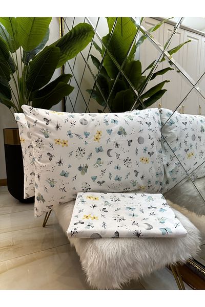 micoton Patterned Double 100% Cotton Non-Elastic Sheet and Pillowcase Set