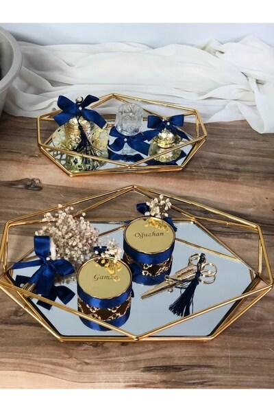 Denseden Set de tavă pentru ceașcă de cafea Cam Prizma Yapraklı Söz Nişan Ve Damat este pregătit în orice culoare pe care o doriți