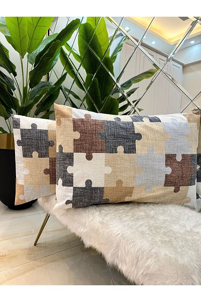Özcan Ev Tekstil Gold Pillow Case Set of 2 100% Cotton
