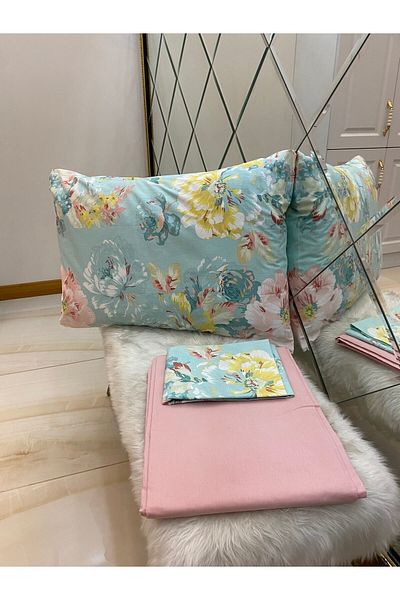 Özcan Ev Tekstil Set de perne cu un singur cearșaf Ranforce 100% bumbac