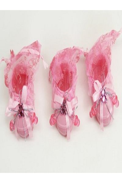 Kazanabil 12 PACK BABY BOOTS SHAPE GIFT BAG PINK