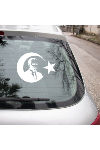 MIGNATIS 25 cm White Turkey Moon Star and Ataturk Label Sticker