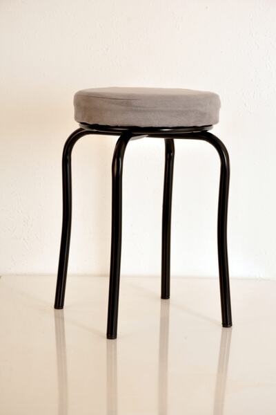 yılmaz masacılık 6 Adet Gri Tay Tüyü Siyah Profil Tabure Metal Tabure Mutfak ...