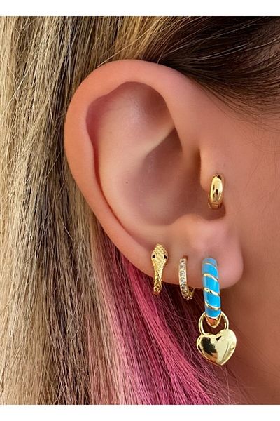 Markiz Takı Blue Heart Earrings